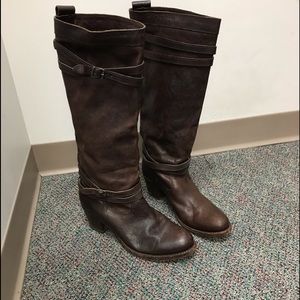 Frye Jane Strappy Brown Boots Size 8.5